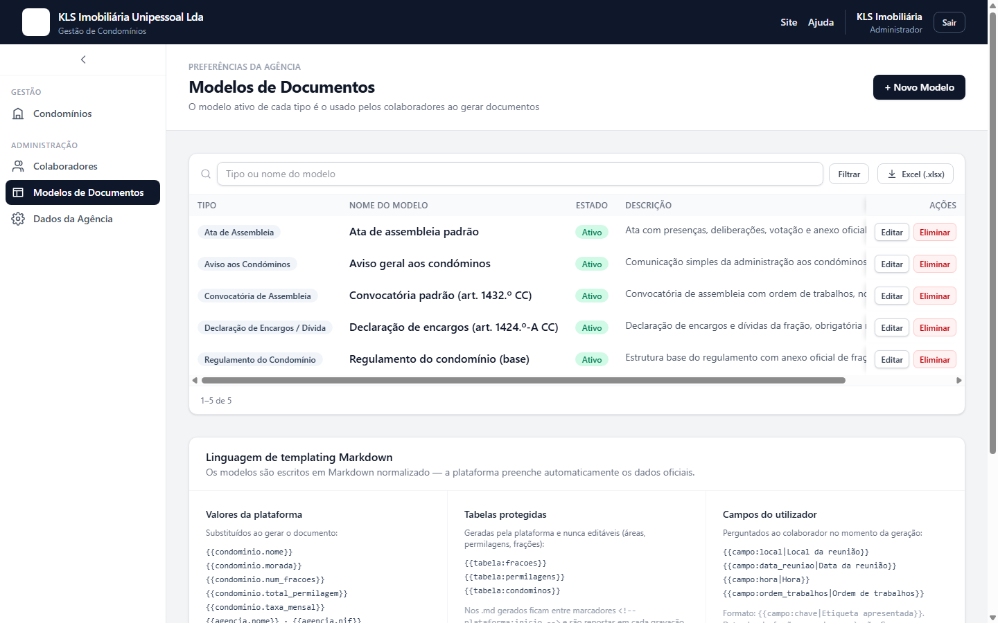Modelos de Documentos